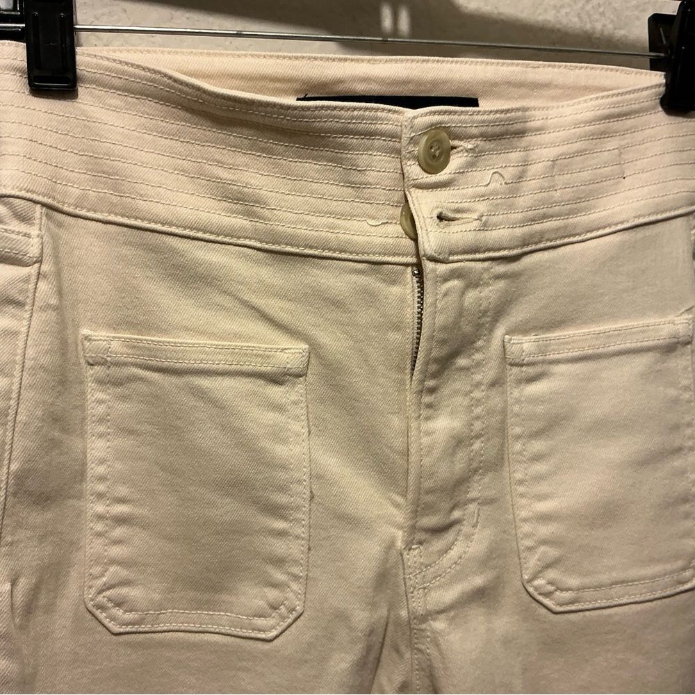 Veronica Beard Cream High-Rise Flare Jeans size 25 - Picture 5 of 8